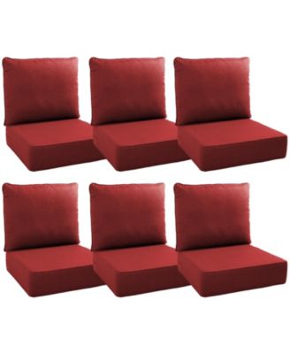 24"x22"x6" Patio Thick Cushions and Pillows Set - Deep Seat Indoor/Outdoor Water and Fade Resistant