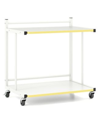 Mobile C-Shaped Rolling Side Table for Tight Corners