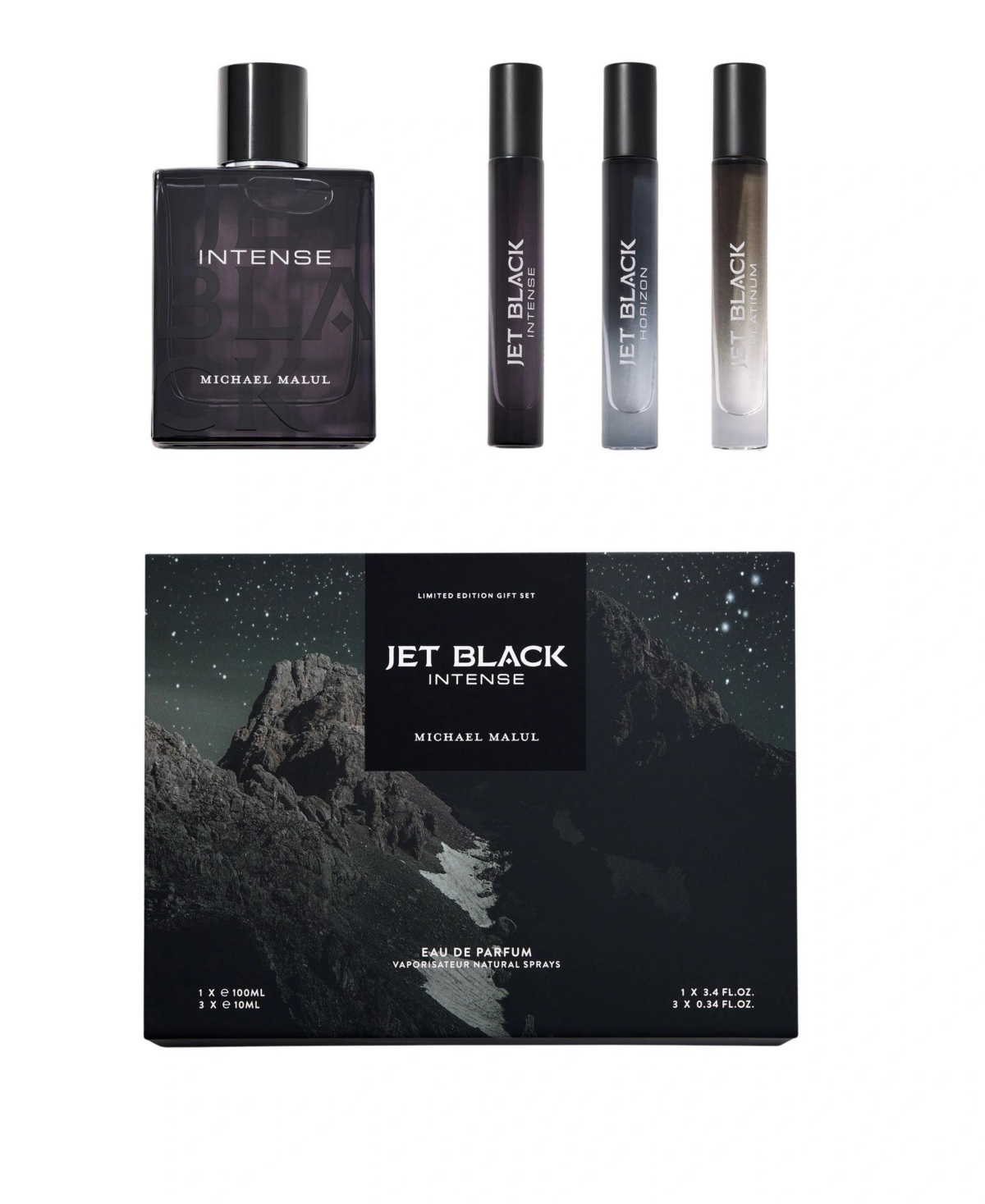 Michael Malul Jet Black Intense Men's Eau de Parfum Gift Set