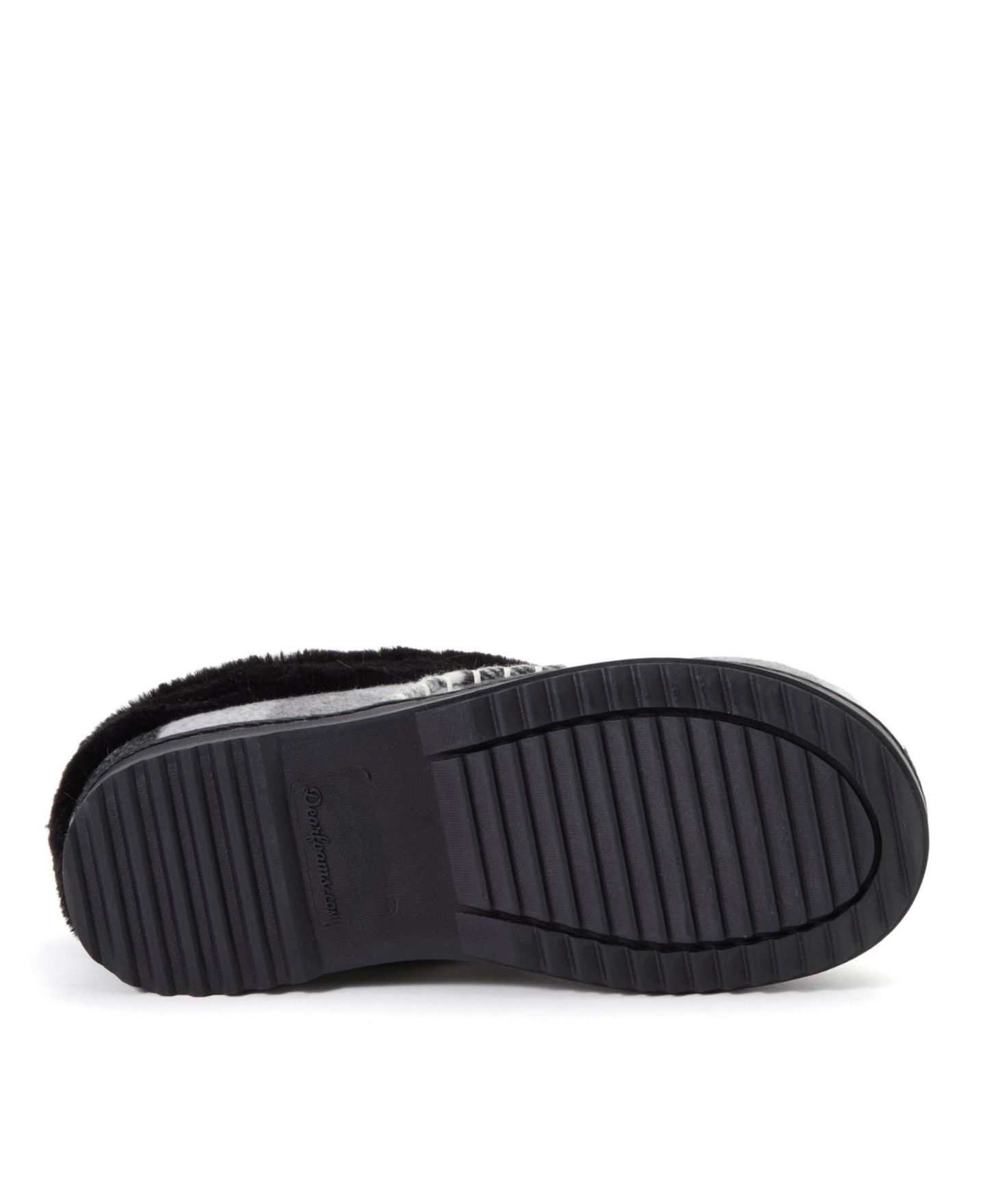 Женские сабо Dearfoams Nyla Plaid Moc Toe Clog Slippers, цвет: Чёрный клетчатый — фото 5