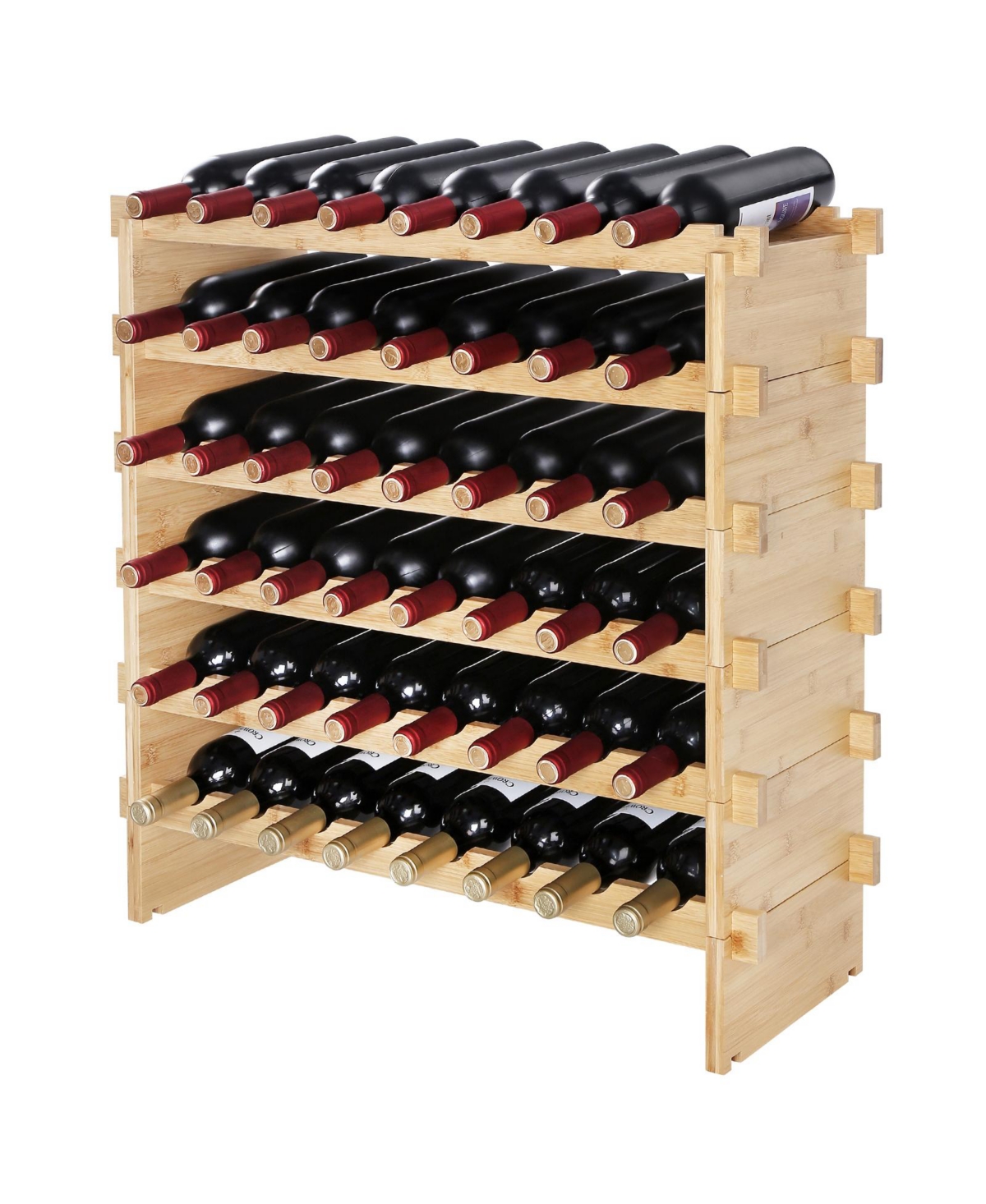 Gouun 6-Tier Stackable Bamboo Wine Rack for 48 Bottles