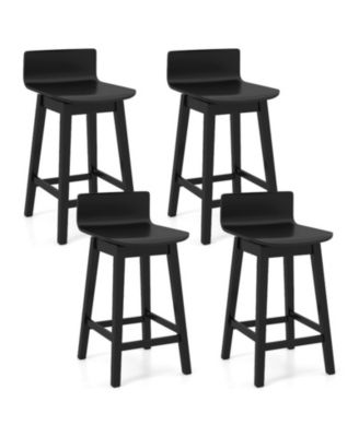 24.5-Inch Swivel Wooden Bar Stools Set of 4 Featuring a Low Back