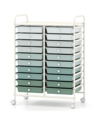 20-Drawer Rolling Storage Cart for Studio Organization