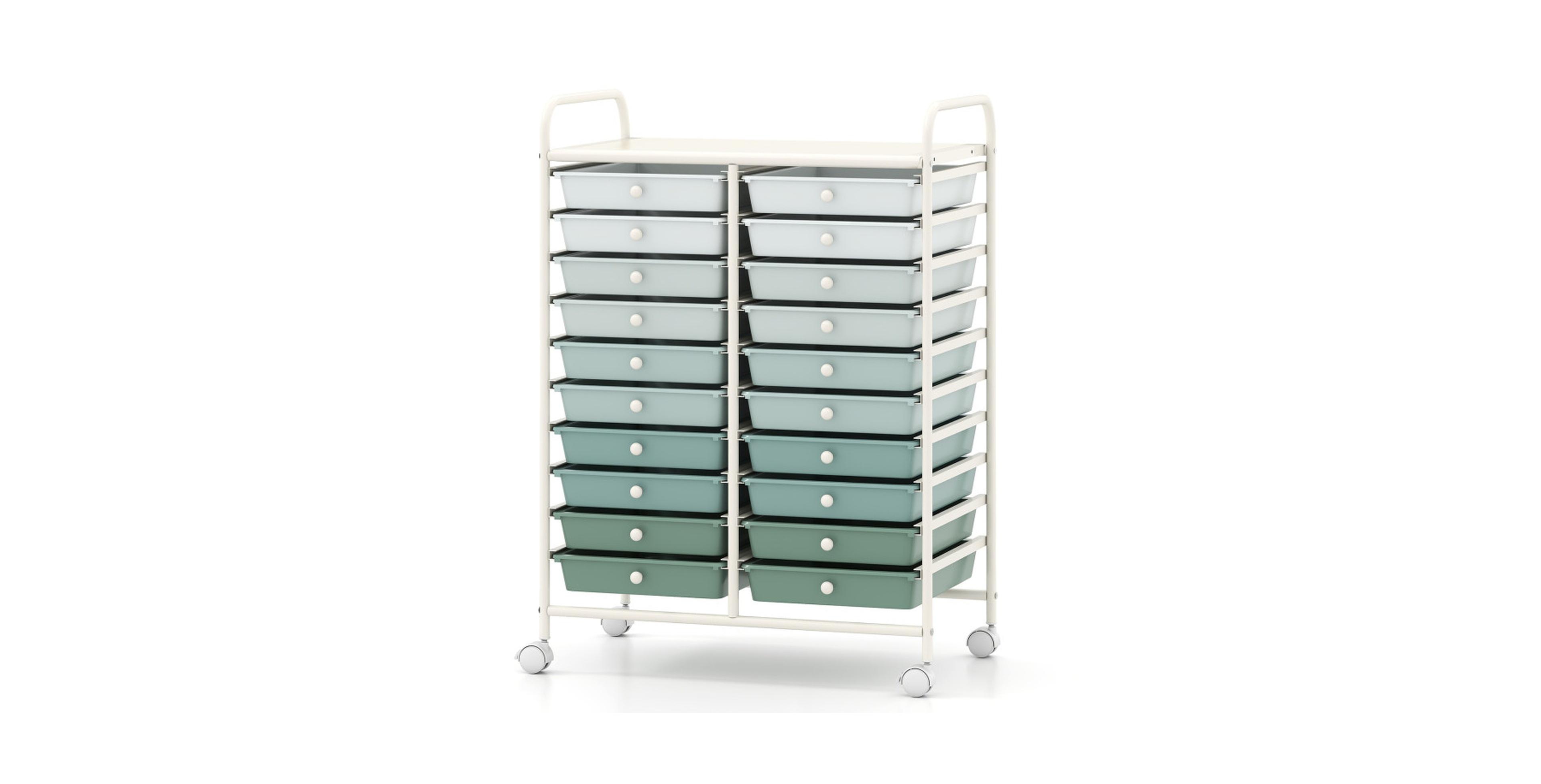 Gouun 20-Drawer Rolling Storage Cart for Studio Organization