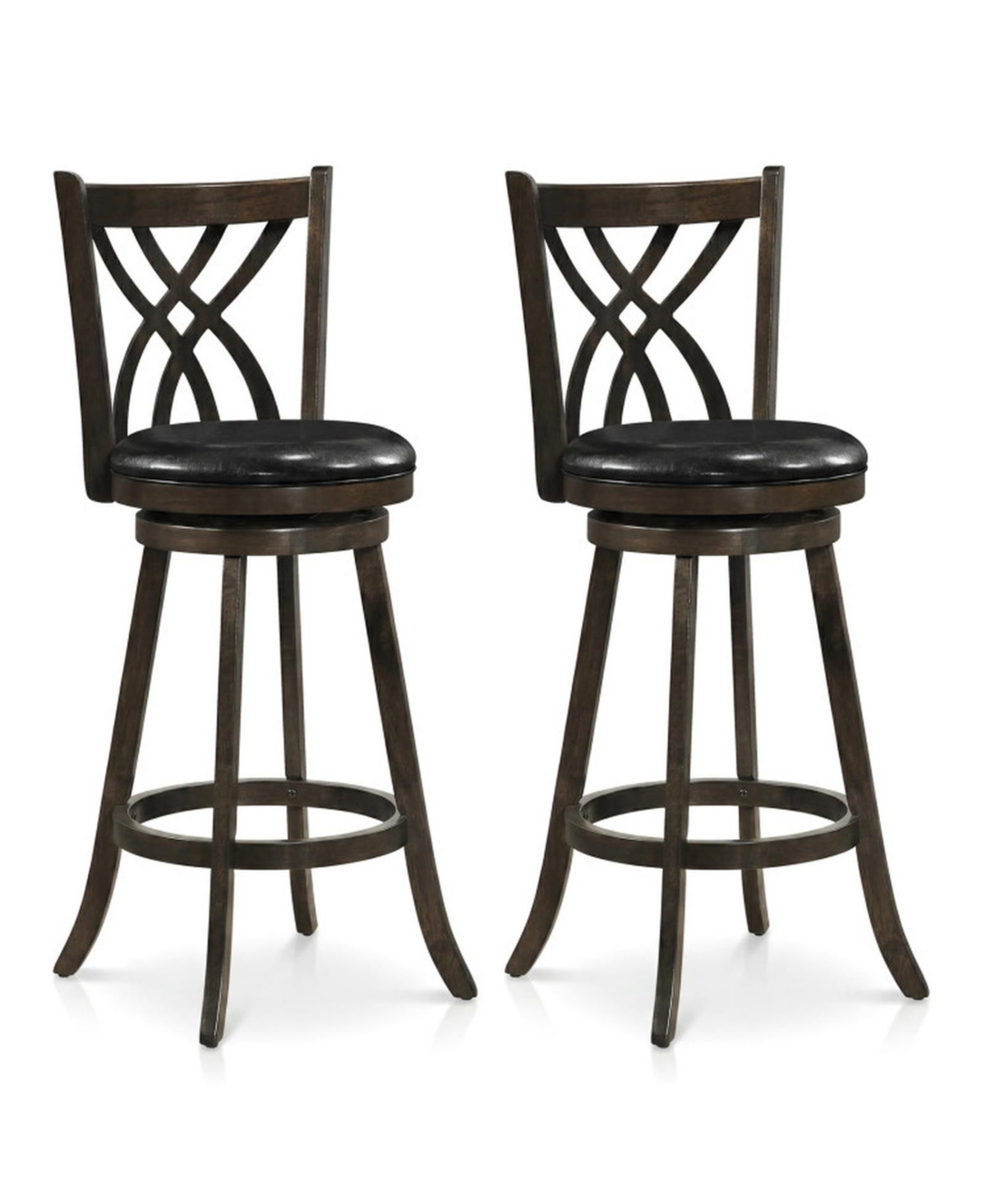 Gouun 29-Inch Counter Stools with a Hollowed Wood Backrest