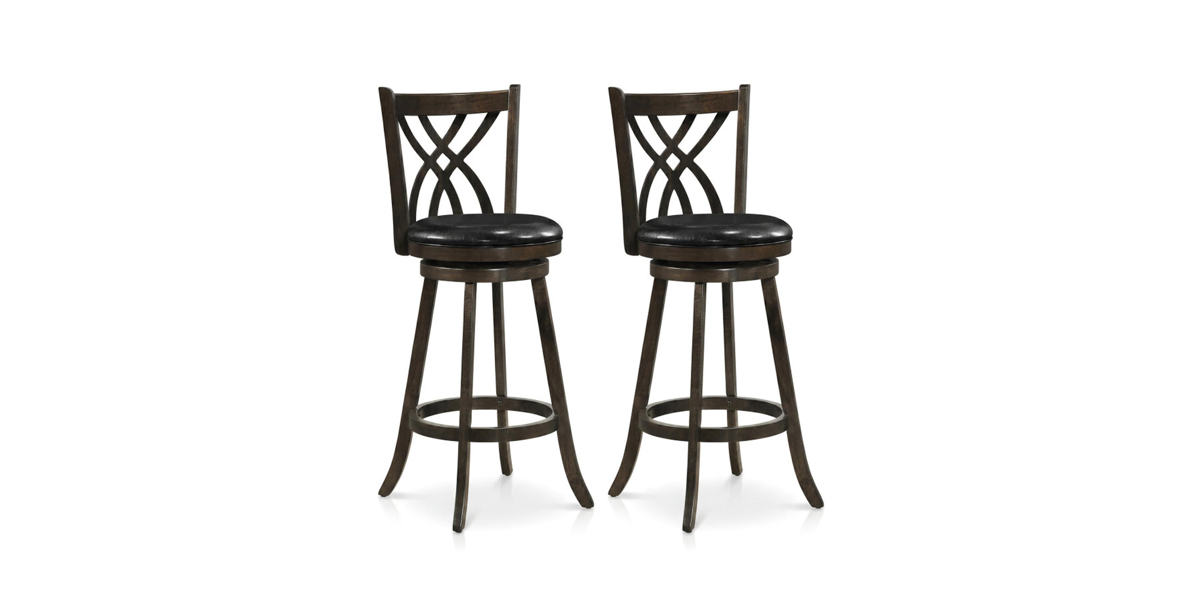 Gouun 29-Inch Counter Stools with a Hollowed Wood Backrest