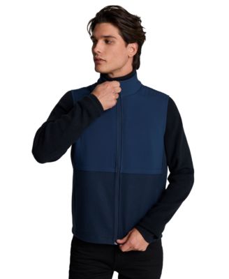 Men's Blocked Slim-Fit Zip-Front Vest