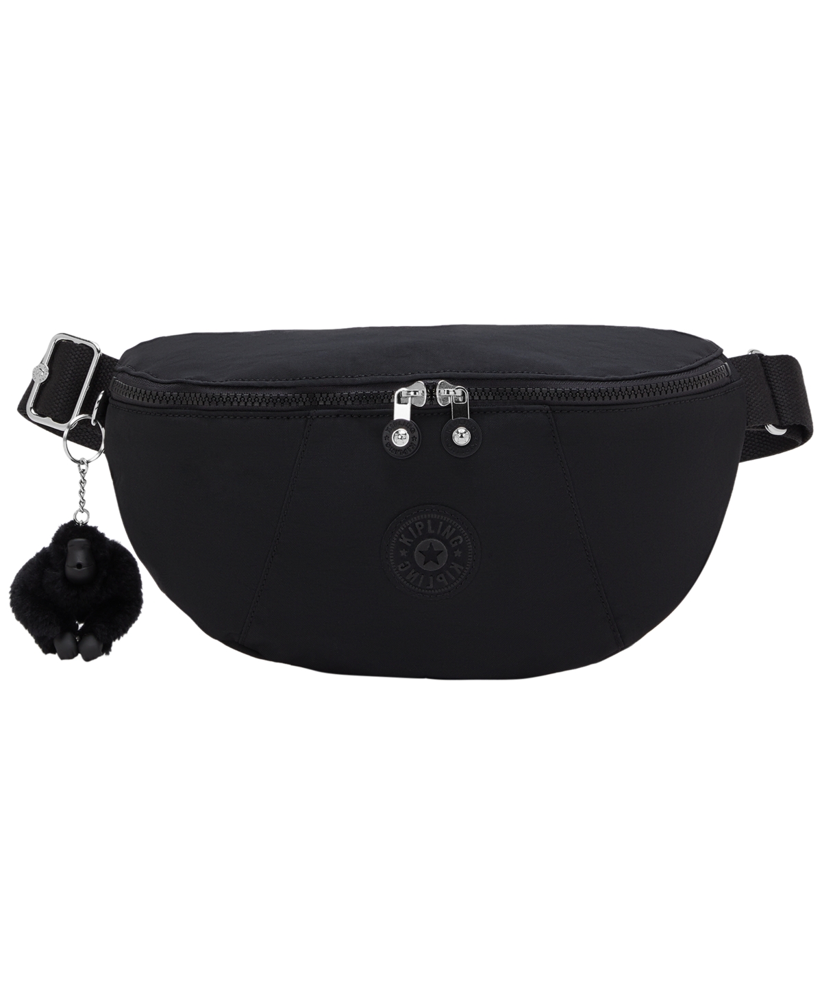 Kipling Maci Medium Nylon Travel Waist Bag, 12.5"w X 7"h X 3.75"d In Black Noir