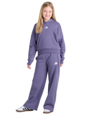 Girls' 8-16 Hooded Fleece Pullover Hoodie and Wide-Leg Pants, 2-Piece Set