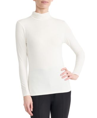Women's Shirred Pullover Turtleneck Top