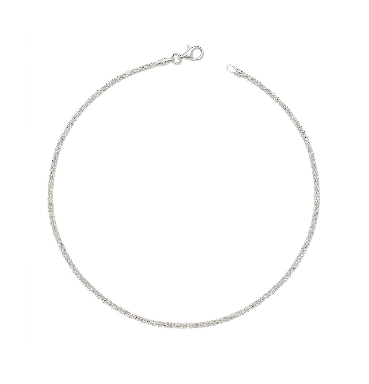 Curata Jewelry Jewelryweb 925 Sterling Silver Italian 10 Inch Popcorn Chain Anklet Lobster-claw