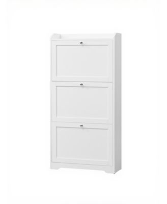Shoe Rack, Shoe Storage Cabinet, 3 Flip Drawers, Holds 12-20 Pairs, for Entryway