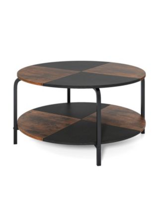 Round Coffee Table with Robot-Vacuum-Friendly Clearance