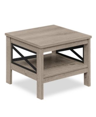 24-Inch Square Side Table Featuring an X-Frame Base