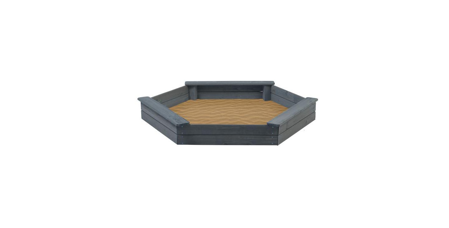 Детская игрушка Jack & June Hexagonal Cedar Sand Box with Rounded Corners for Safety, Ages 18 Months+ — фото 1