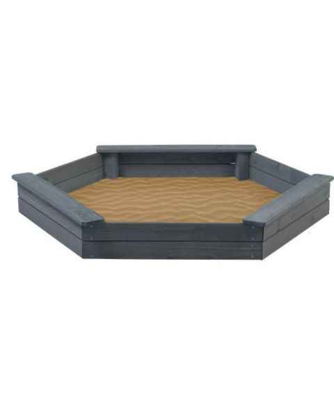 Детская игрушка Jack & June Hexagonal Cedar Sand Box with Rounded Corners for Safety, Ages 18 Months+