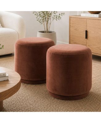 Round Swivel Ottoman,360-Degree Rotating Accent Seat for Living Room or Office