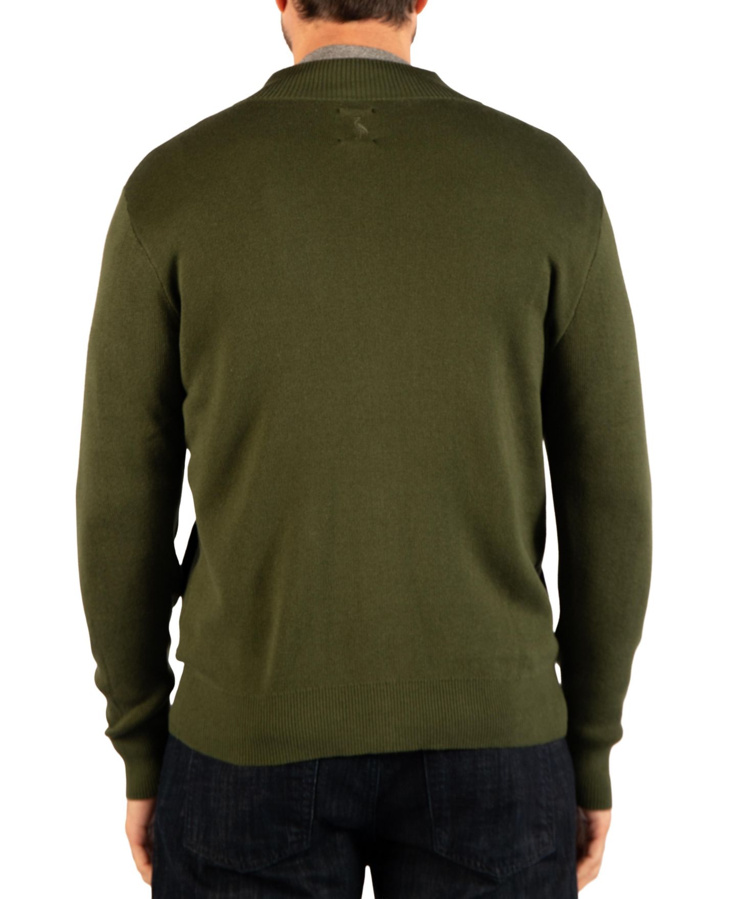 Мужской свитер Tailorbyrd Fine Knit Full Zip, цвет: Армейский зелёный — фото 2