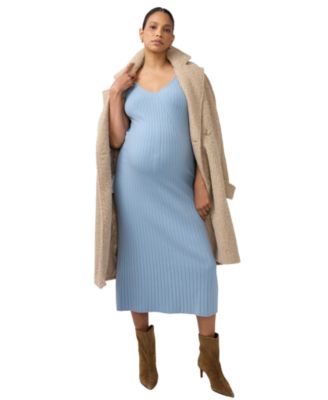Maternity Nursing Ribbed Midi Dress