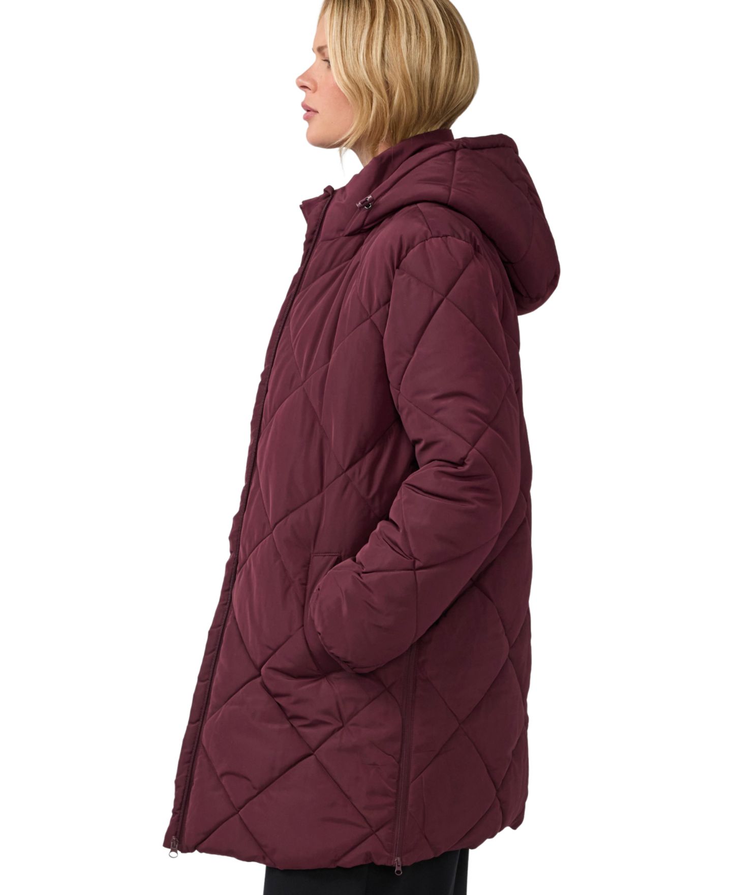 Женская куртка Ingrid + Isabel Maternity Grow-with-You Quilted Hooded Puffer, цвет: Pomegranate — фото 2