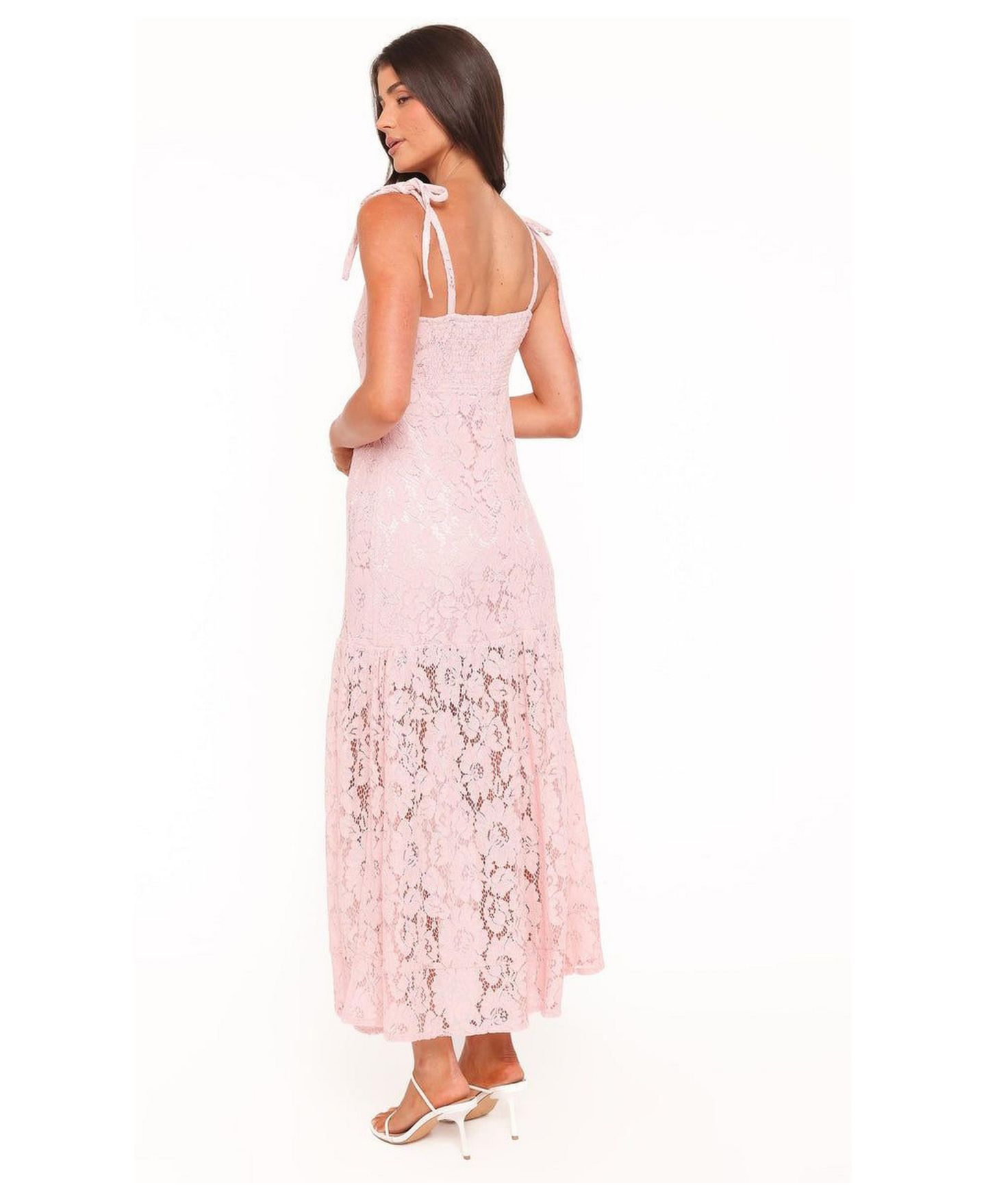 Женское платье Petal and Pup Nicolette Lace Floral Square Neck Maxi, цвет: Розовый — фото 3