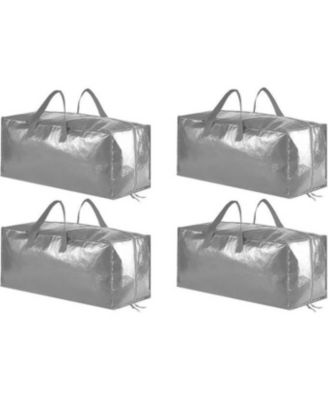 4 Pack Heavy-Duty Moving Storage Bags, Extra Large 86L Folding Totes with Backpack Straps, Zippers and Handles