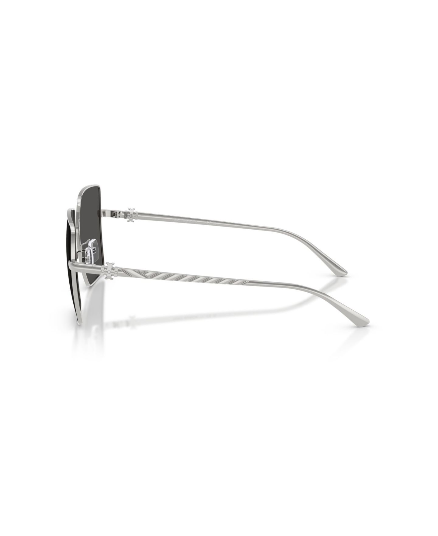 Женские солнцезащитные очки Tory Burch Square Metal TY6120, цвет: Серебряный — фото 4