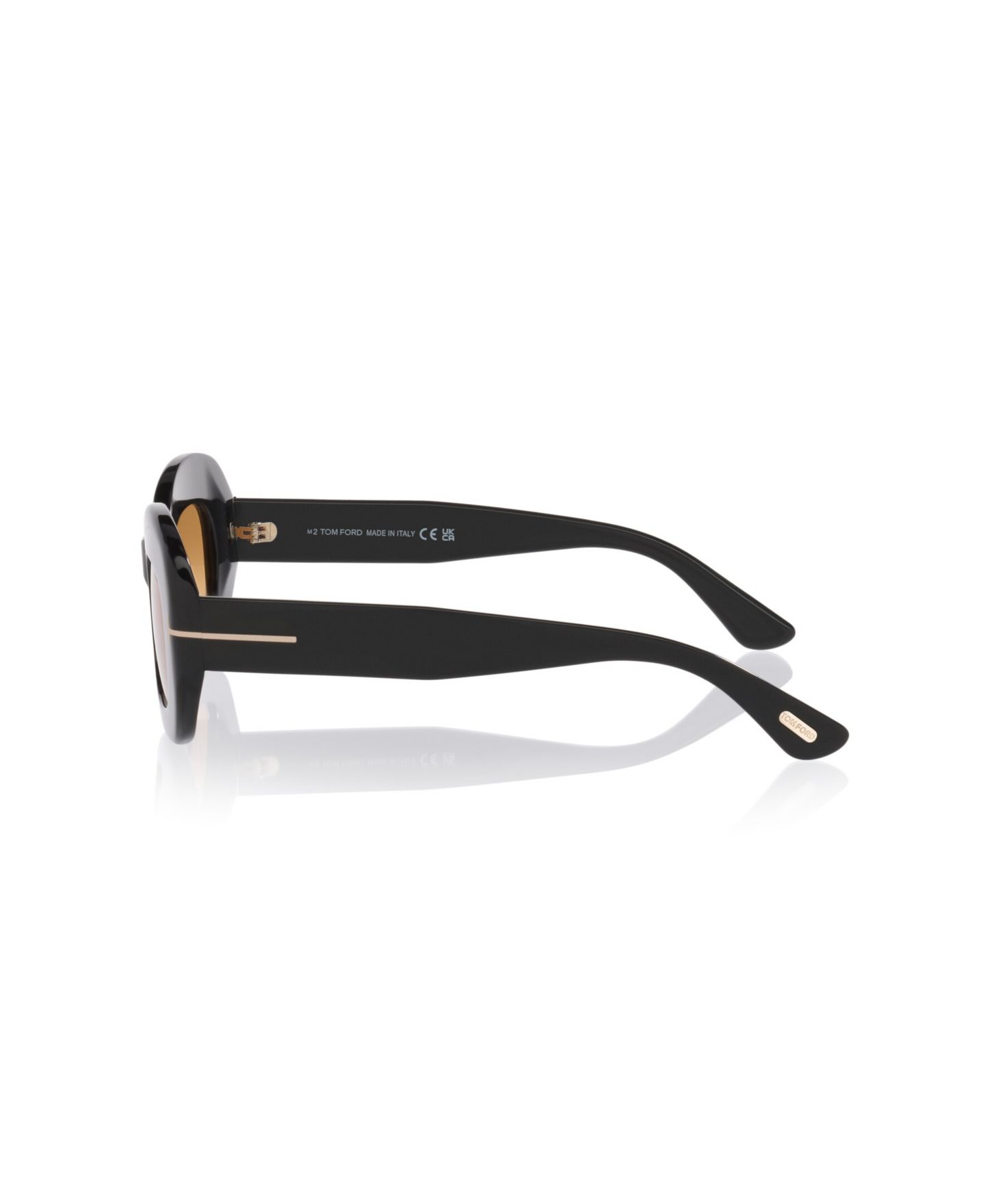 Женские солнцезащитные очки Tom Ford Rectangle Acetate Islay-02, цвет: Чёрный блестящий — фото 3