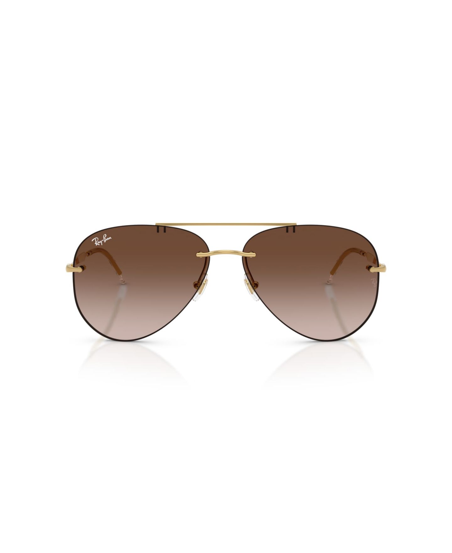 Солнцезащитные очки-авиаторы Ray-Ban RB3791 в металлической оправе без ободков, цвет: Arista — фото 5