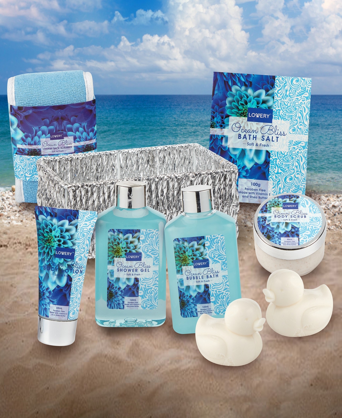 Lovery 9 Piece Home Spa Ocean Bliss Body Care Gift Set