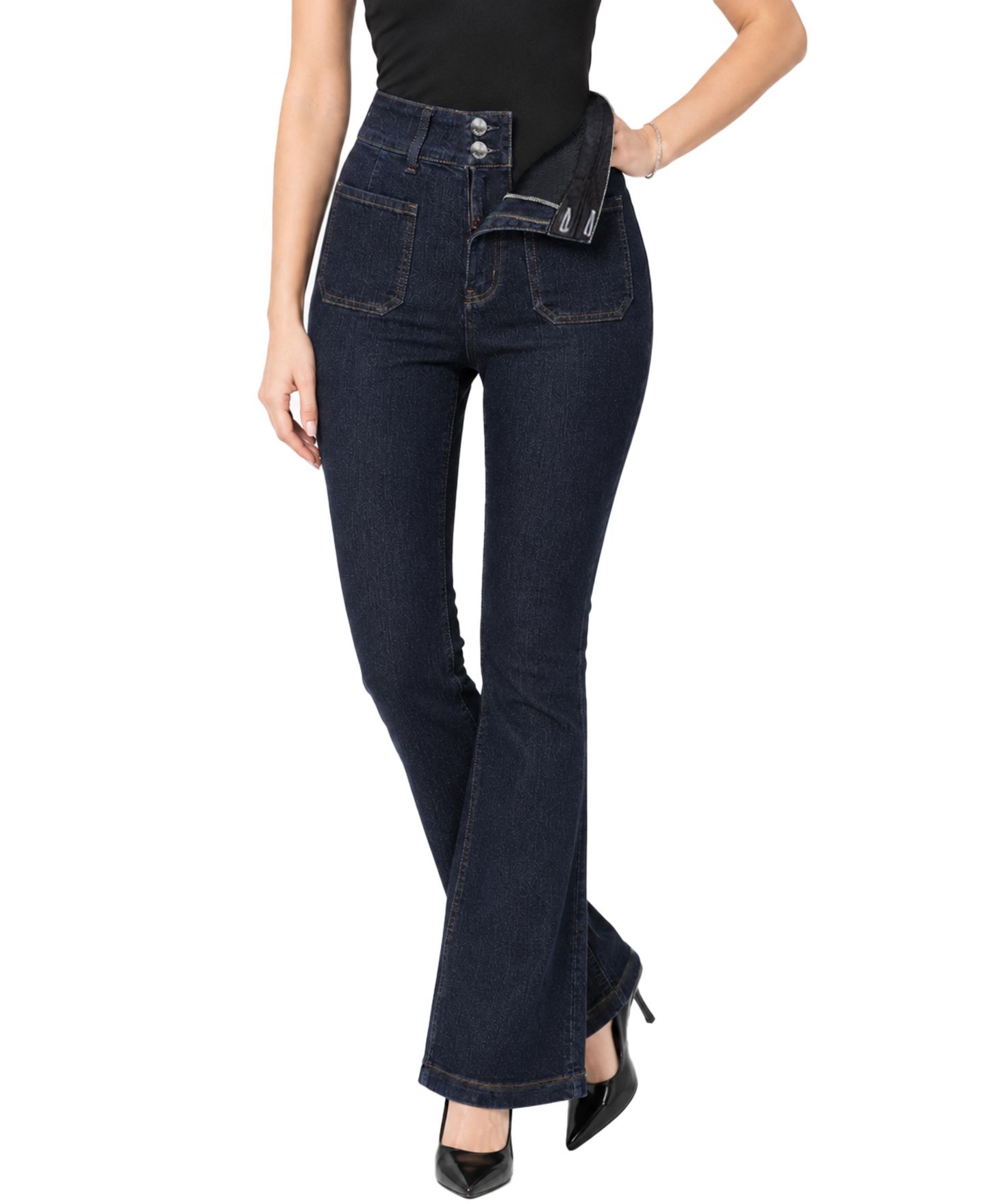 Женские джинсы Indigo Poppy Tummy-Control High-Rise Bootcut — фото 6