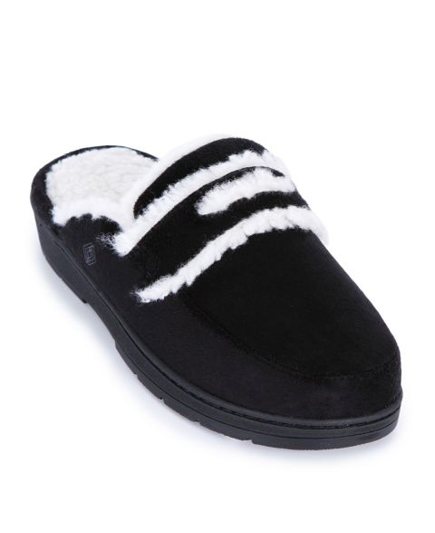 Женские тапочки Isotoner Signature Microsuede Scuff Slippers, цвет: Чёрный