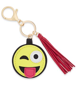 Macy's - Inspired Life Silly Face Emoji and Tassel Keychain