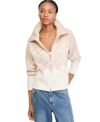 Women's Fair Isle Drop-Shoulder Full-Zip Cardigan