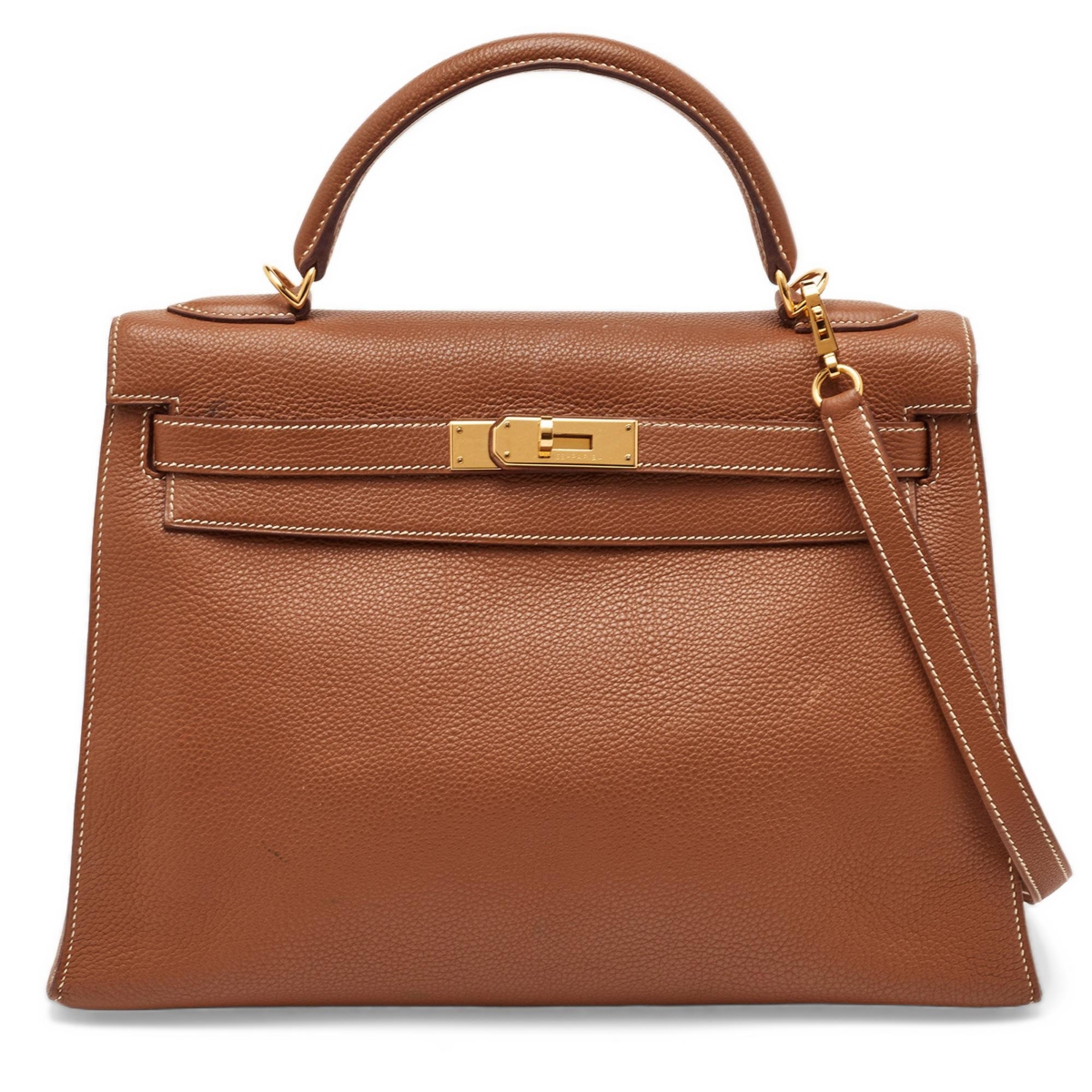 Pre-Owned HERMES Women's Finish Togo Leather Top Handle