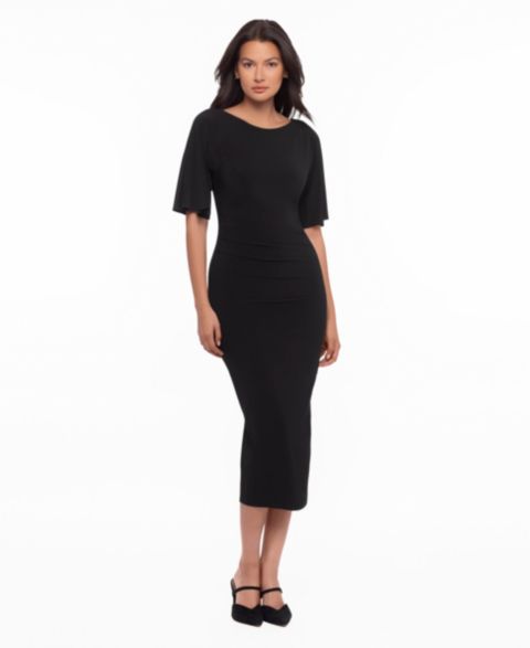Женское платье Body by Miraclesuit Iris Short-Sleeve Bateau Neckline Shaping, цвет: Чёрный