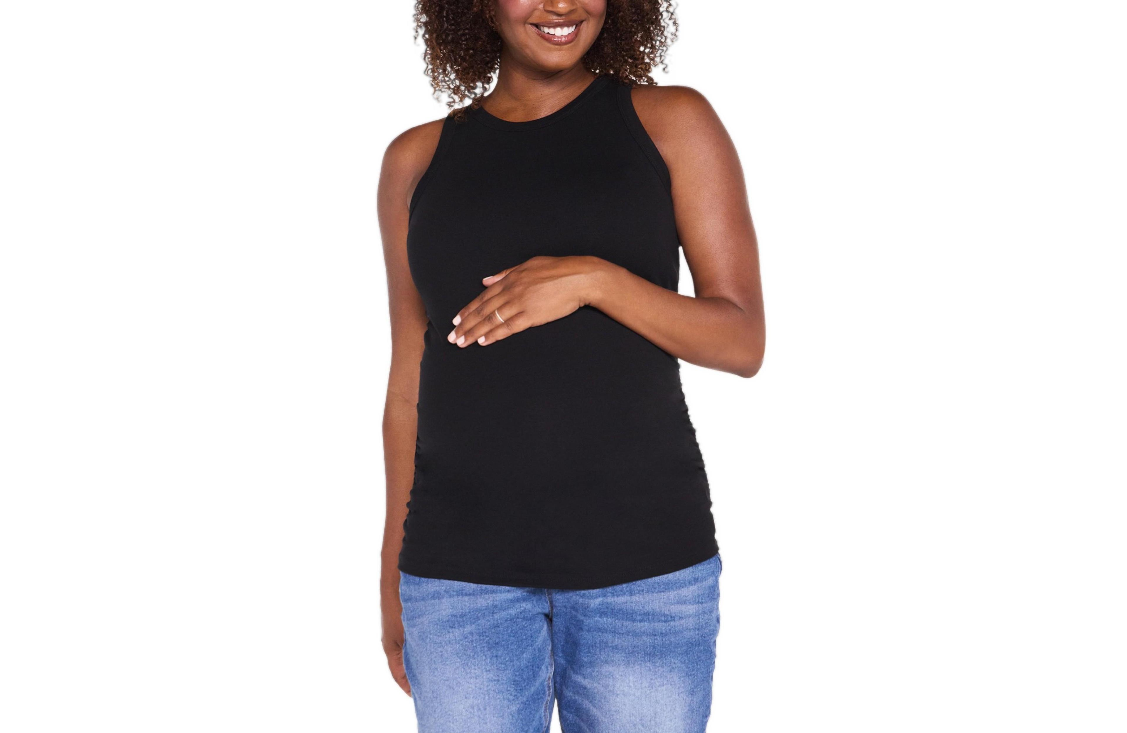 Motherhood Maternity Women's Crew Neck Side Ruched Tank