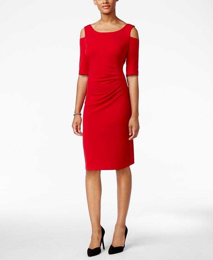 Connected Cold-Shoulder Sheath Dress - Macy's