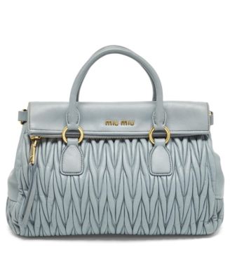 Matelasse Leather Zip-Top Top-Handle Satchel