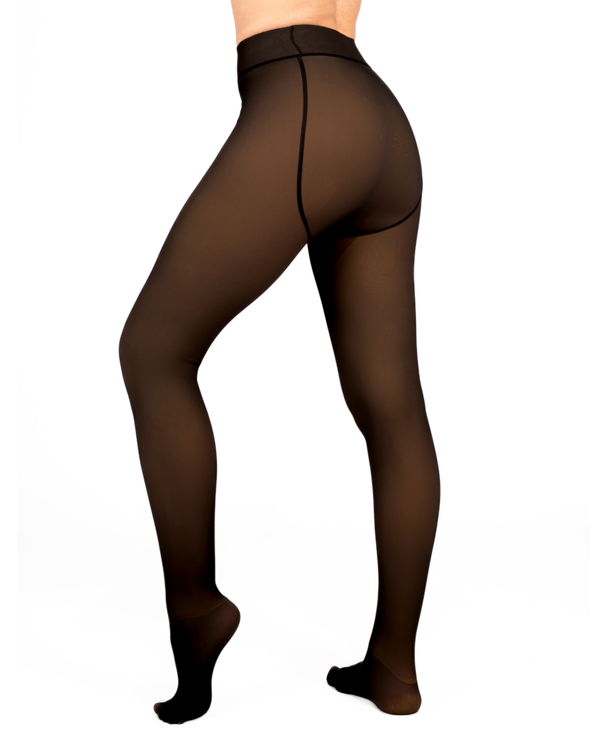 Hue Women's Faux-Translucent Fleece-Lined Tights U24206