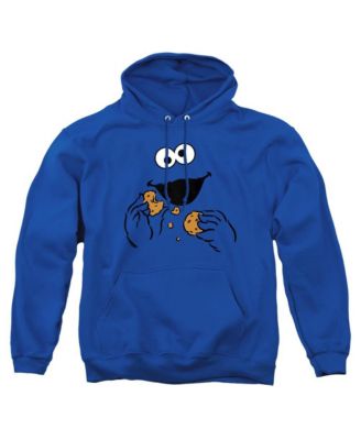 Men's Cookie Monster Om Nom Face Graphic Long-Sleeve Pull-Over Hoodie