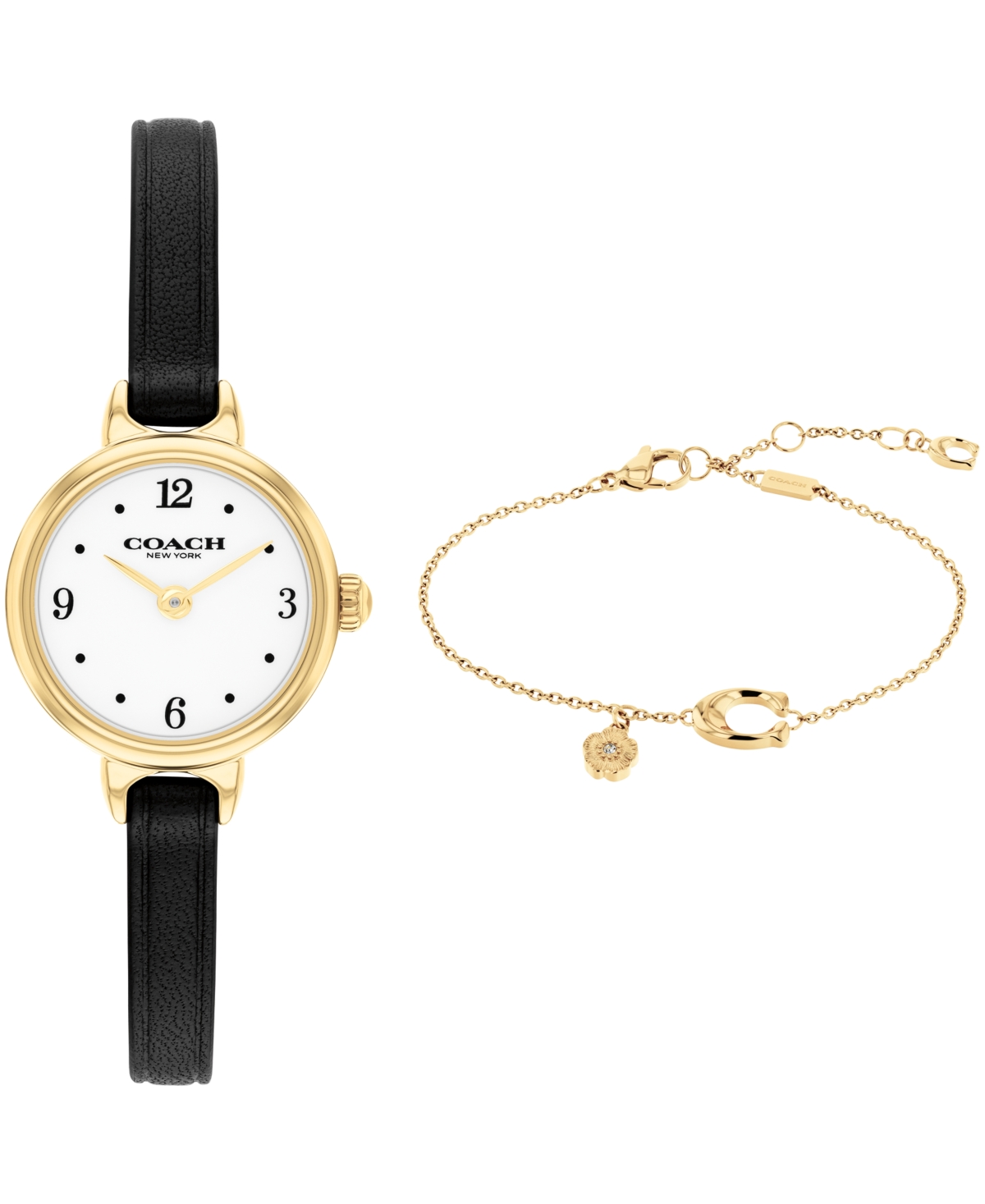 Coach Women's Quartz Iris Black Calfskin Watch 22.5mm