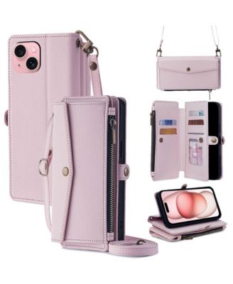 Wallet Case for iPhone 12-17, Card Holder with Removable Wrist And Crossbody Straps