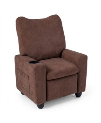 Kids Recliner with Adjustable Footrest and Built-In Cup Holder