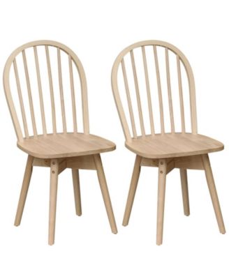 Swivel Windsor Dining Chairs with Spindle Backrest