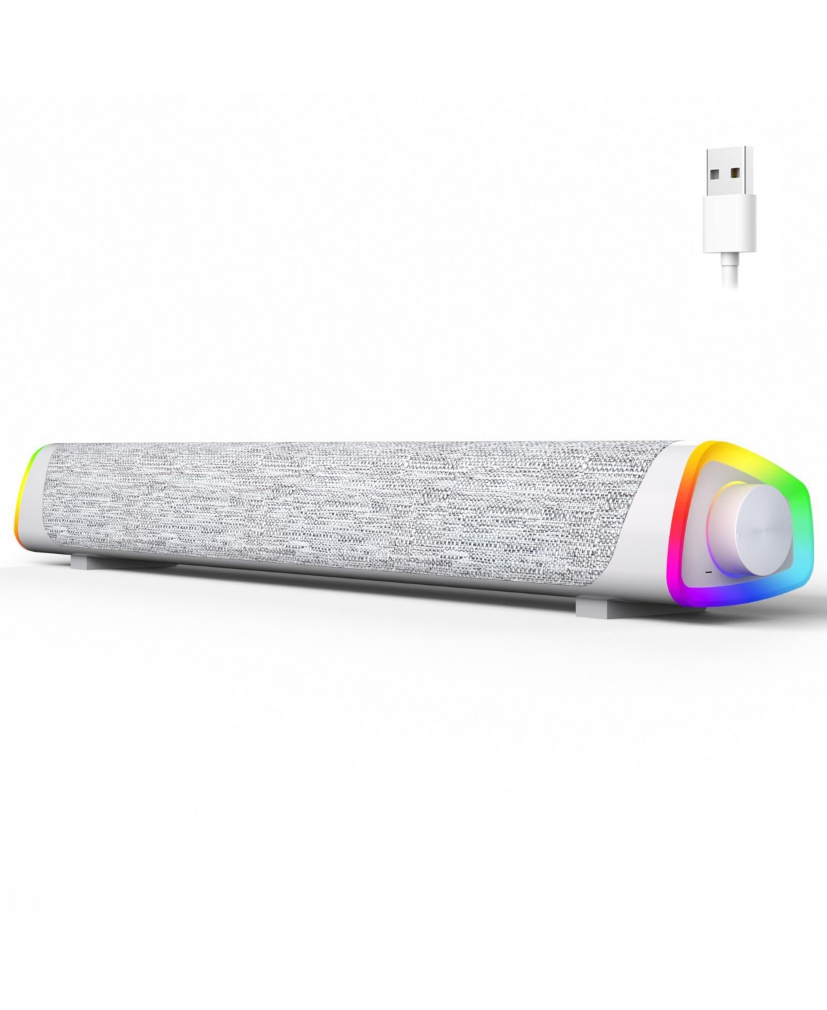 Lofree Wired Led Lights Slanted-Design Soundbar - White usb  bluetooth