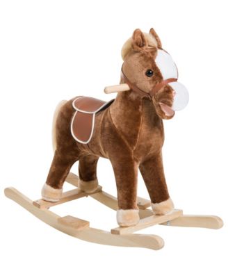 Ride On Rocking Horse Plush Rocker With Realistic Sounds, Holds 88 lbs, Ages 3+