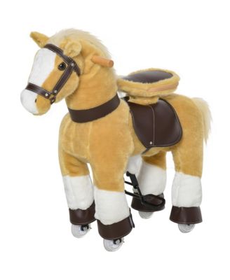 Ride On Walking Horse Plush Toy with Pedal Drive and Steering Handlebars, Holds 130 lbs, Ages 3-8