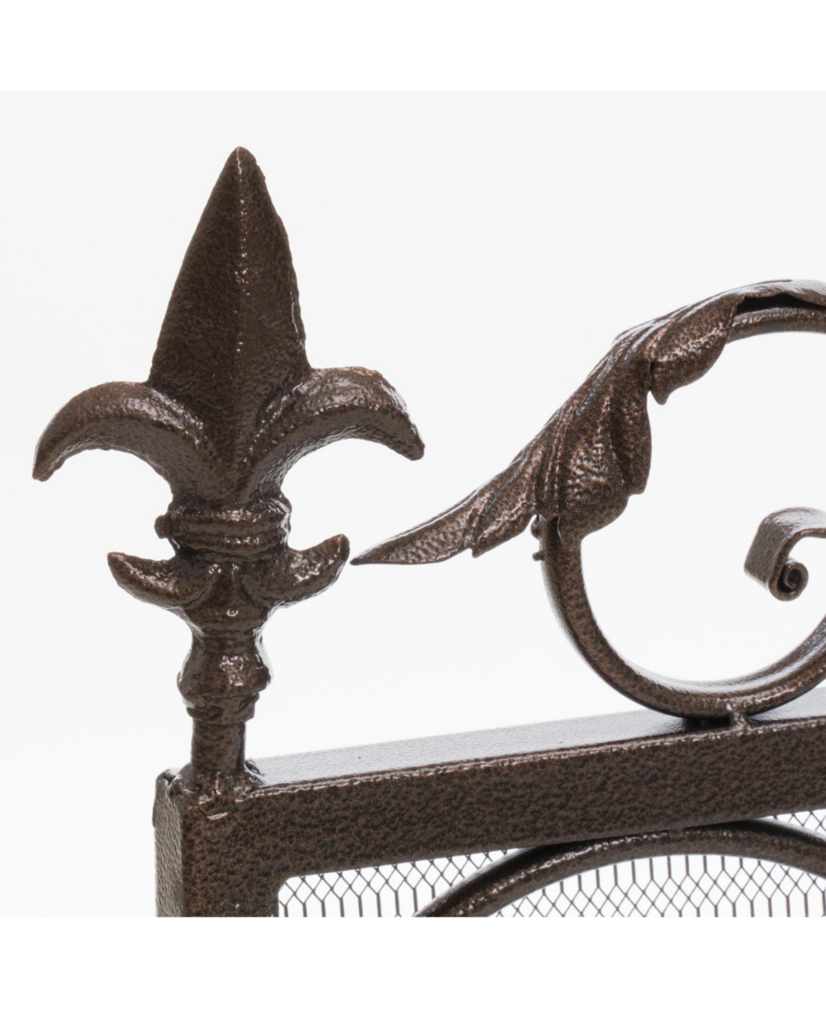 sumyeg Decorative Iron Fireplace Screen with Ornate Floral Design and Powder Coated Finish