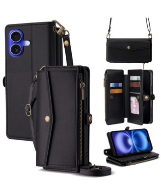 Crossbody Card Holder Wallet Case for Apple iPhone 12-17